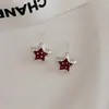 Brincos de estrela com gota de óleo versáteis para o dia a dia e design requintado para mulheres, simples, modernos, únicos, retrô, de luxo leve e elegantes