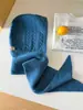 Gorro Balaclava Cálido de Punto Azul para Mujer en Invierno con Circunferencia de Cabeza Grande y Protección para los Oídos Gorro y Bufanda de Lana Todo en Uno