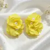 Presilhas de Orelha Flor Pérola Dopamina Sem Furo para Mulheres, Acessórios Estilo Férias na Praia, Brincos com Sensação de Luxo Leve e de Alta Qualidade