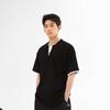 Vestido de Verano del Sur 2025 Verano Nuevo Japonés Trendy Neutral Camiseta Cuello Redondo Retro Waffled Falso Dos Piezas Manga Corta