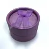 Pendientes Estilo Coreano y Caja de Cartón para Guardar Pendientes Caja Redonda para Joyería Base de Esponja Caja para Anillos con Lazo Venta al por Mayor