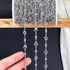 Cadena Colgante Especial para Punto de Cuentas Cadena Plana de Color Sólido Cadena de Barras Planas Cadena con Colgante de Trébol de Cuatro Hojas Estrella Accesorios Hechos a Mano para Bricolaje Materiales