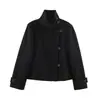 Fábrica de Ropa para Mujer Transfronteriza Venta al por Mayor 2026 Estilo Europeo y Americano Retro Francés Moda Chaqueta Larga de Manga Larga Doble Botonadura