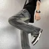 Pantalones Hip Hop Americanos 2026 Lavados Cremallera Abertura Micro Acampanados Jeans Diseño para Hombre Estilo Pierna Recta Pantalones Largos