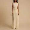 Nuevo vestido de dama elegante estilo ins, vintage, sin mangas, con pliegues transparentes, corte ajustado, largo