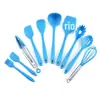 Utensílio de cozinha antiaderente conjunto de panelas utensílios de cozinha de silicone conjunto de cozimento 10 peças colher de cozinha espátula conjunto de assar