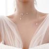 Gargantilla ajustable de moda con mariposa, destellos de diamantes y flores, collar con personalidad