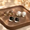 Llegada Nueva 2026 Serie de Colores Maillard Aretes Cuadrados de Perlas Geométricos Diseño Único Colgantes de Aretes Aretes de Lujo Ligero de Gama Alta