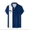 Exportação Transfronteiriça Camisas Havaianas Masculinas Moda Estampa 3D Impressão Digital Manga Curta Tops Atacado Estilo Tropical