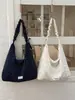 Bolso de hombro de punto texturizado con cordón nuevo, casual y versátil, adecuado para ir al trabajo, bolso tote de gran capacidad con estampado floral para mujer