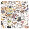 62 adesivos originais de gato japonês gatinho fofo adesivos decorativos de mesa para computador copo de água guitarra brinquedo de estudante
