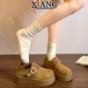 Sapatos Estilo Birkenstock de Couro Integral 2026 Nova Coleção Primavera/Verão Mocassins Slip-On Aumentadores de Altura com Solado Grosso para Mulheres