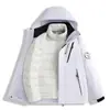 Moda Casal ao Ar Livre Jaqueta de Concha Masculina Feminina Três em Um Forro de Penas Quente Mais Veludo Espessado Corta-vento Impermeável Respirável