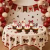 Banner navideño de cumpleaños transfronterizo, decoración de lazo, banner de letras, adornos de espiral para fiesta, adornos para pastel y piezas decorativas