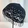 Sombrero Hueco con Borlas Estilo Bohemio para Mujer, Verano, Viajes, Fotografía, Ambiente Retro, Suéter de Punto