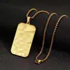 Pingente de Placa Militar de Aço Inoxidável Transfronteiriço para Homens, Personalizado com Gravação, Colar Quadrado de Aço Titânio, Acessórios de Moda Europeus e Americanos