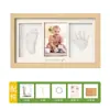 Bebé Cien Días de Edad Huella de Mano y Pie Hueco Marco de Fotos DIY Huella de Pata de Mascota Conmemorativa Almohadilla de Tinta para Mano y Pie de Bebé como recuerdo