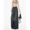 Calça reta de cintura alta, versátil e elegante, estilo outono e inverno, jeans de perna larga soltos e que afinam para mulheres baixinhas, calças compridas