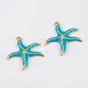 Colgante de Estrella de Mar con Goteo de Aceite de Acero Inoxidable 304 Transfronterizo Serie de Animales Marinos de Verano Colgante Individual Accesorios de Joyería DIY