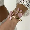 Pulseras Transfronterizas Europeas y Americanas Simples y de Moda para Mujer, Superficie Metálica Brillante, Pulseras Personalizadas de Alta Gama, Joyería de Mano Irregular