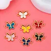 Accesorios DIY de Joyería Creativa Nuevo Colgante de Collar y Pulsera de Mariposa de Siete Colores con Doble Colgante Colgante Pequeño Venta al por Mayor