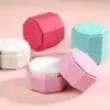 Caja de joyería octagonal de PU lujosa y de alta gama, diseño simple de dos partes, caja de almacenamiento para pendientes y anillos, caja de regalo para exhibición de joyas