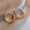 Pendientes Geométricos de Línea Únicos de Alta Gama Pendientes de Aro Grande Minimalistas de Lujo Pendientes de Estilo Minimalista Exagerado Únicos para Mujer