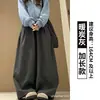Pantalones de pierna ancha curvados color marrón Maillard para mujer otoño 2026 nuevos de cintura alta estilo coreano con drapeado estilo perezoso para petite