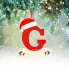 Letra Inicial de Navidad con Gorro Rojo Decoración de Letra, Decoración Colgante para Árbol de Navidad DIY Colgante Personalizado Regalo