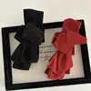 Pinza para Cola de Caballo Exquisita de Doble Capa con Lazo de Purpurina Dorada Estilo Coreano, Pinza Banana para la Parte Trasera de la Cabeza, Pinza para el Cabello Roja de Año Nuevo