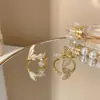 Anillo de Cola de Pez de Lujo Ligero y Exquisito Color Dorado con Circonita y Esmalte Incrustado, Diseño Abierto, Estilo de Nicho de Alta Gama, Anillo de Moda Apilable