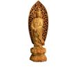 Adornos de Guanyin de loto tallado en cedro especificaciones de decoración 27 x 7.5 x 7.5 venta al por mayor de fábrica de artesanía en madera