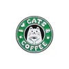 Insígnia de Metal Cartoon Mais Vendida Transfronteiriça Adesivo Personalizado para Celular Gato Redondo Fofo Caneca de Café Broche de Liga Presente