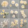 Escenario de Flores Artificiales Color Champán para Boda, Ramo de Flores Falsas, Rosa, Orquídea Mariposa, Flores de Boda, Venta al por Mayor de Flores Artificiales