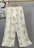 Pantalones de pijama de algodón para mujer, verano, finos, estampados, casuales, de pierna ancha, pueden usar mujeres embarazadas, comercio exterior, pantalones de talla grande