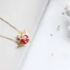 Colar Doce Pedra Preciosa Estilo Japonês Soft Girl Feminino Varinha Mágica Transformação Sakura Asas de Coração Completo Diamante Corrente para Clavícula Estudante