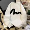 Sudadera de cuello redondo con estampado simple de línea ondulada, marca de moda americana de alta calidad, top casual de nuevo diseño para otoño e invierno para hombres y mujeres