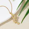 Collar de Oso de Gama Alta que No se Desvanece para Mujer, Acero Titanio Chapado en Oro Cobre con Circonita Micropavimentada, Cadena para Clavícula de Estilo Fresco, Lindo y Dulce