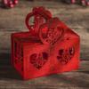 Caixa de Doces para Casamento Novo Estilo 2024, Caixa Quadrada de Doces para Casamento Estilo Chinês, Caixa de Doces para Noivado Dupla Felicidade, Caixa de Doces para Casamento de Madeira