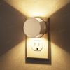 Luz Nocturna Circular Blanca Enchufable Controlada por Luz Gy112 Lámpara de Pared de Imitación con Iluminación Arriba y Abajo Sensor de Atmósfera para Dormitorio Mesita de Noche