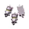 8 Colores 15*29mm Gatito Popular DIY Resina Creativo Artificial Gato Joyería Colgante Llavero Equipaje