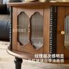 2025 Nueva Mesa de Té Mesa de Té Pequeña para el Hogar Mesa Redonda de Vidrio Changhong Mesa de Café Redonda Retro Francesa Combinación de Madera Maciza
