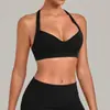 Sujetador de Yoga Qiusha con Escote en V Profundo, Cuello Halter y Hermoso Diseño en la Espalda, Ropa Interior Deportiva Transfronteriza para Correr y Fitness para Mujeres 7229