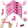 Nuevo Anillo de Presión Rosa Barbie Fiesta PVC para Adulto Anillo de Ceremonia Pulsera de Anillo de Presión