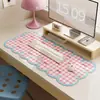 Alfombrilla de ratón extragrande con lazo para niñas, alfombrilla impermeable grande para escritorio de oficina y juegos, almohadilla de cuero para teclado