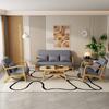 Sofá Silla de Hotel de Tela para Apartamento Pequeño Minimalista Nórdico de Una Persona, Juego de Muebles de Madera Maciza para Sala de Estar de Ocio Doble o Triple