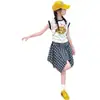 Conjunto de Verano para Niñas 2026: Conjunto casual estilo coreano para niñas mayores, con un top sin mangas color block con estampado de letras combinado con una falda-pantalón octagonal
