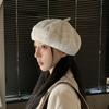 2025 Nuevo Boinas Pequeñas a Cuadros Retro que Muestran la Cara para Mujer Estilo Británico Primavera y Otoño Elegante Gorro de Pintor Tendencia
