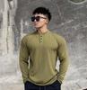 Marca de moda Henry camiseta deportiva de manga larga para hombre ropa de entrenamiento de baloncesto, running, fitness textura casual ropa sin planchado