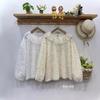 Camisa de Muñeca de Manga Larga Bordada Wenyi Fan Industria Pesada Diseño de Cuello Redondo para Mujeres Mori Camisa Pulóver Holgada Versátil para Mujeres